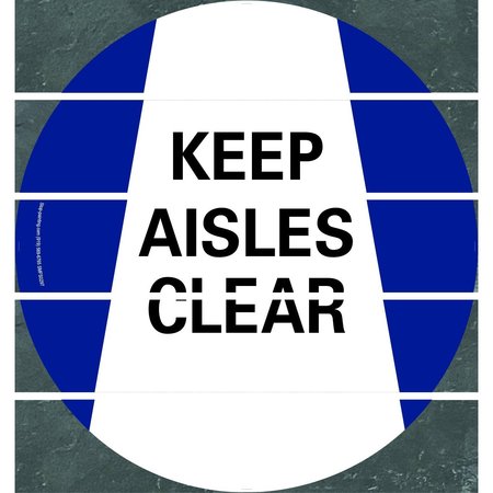 SUPERIOR MARK Floor Sign, Superior Mark, Keep Aisles Clear, 17.5in SMFS0297